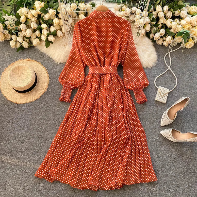 Vestido Gasa Línea A Plisado