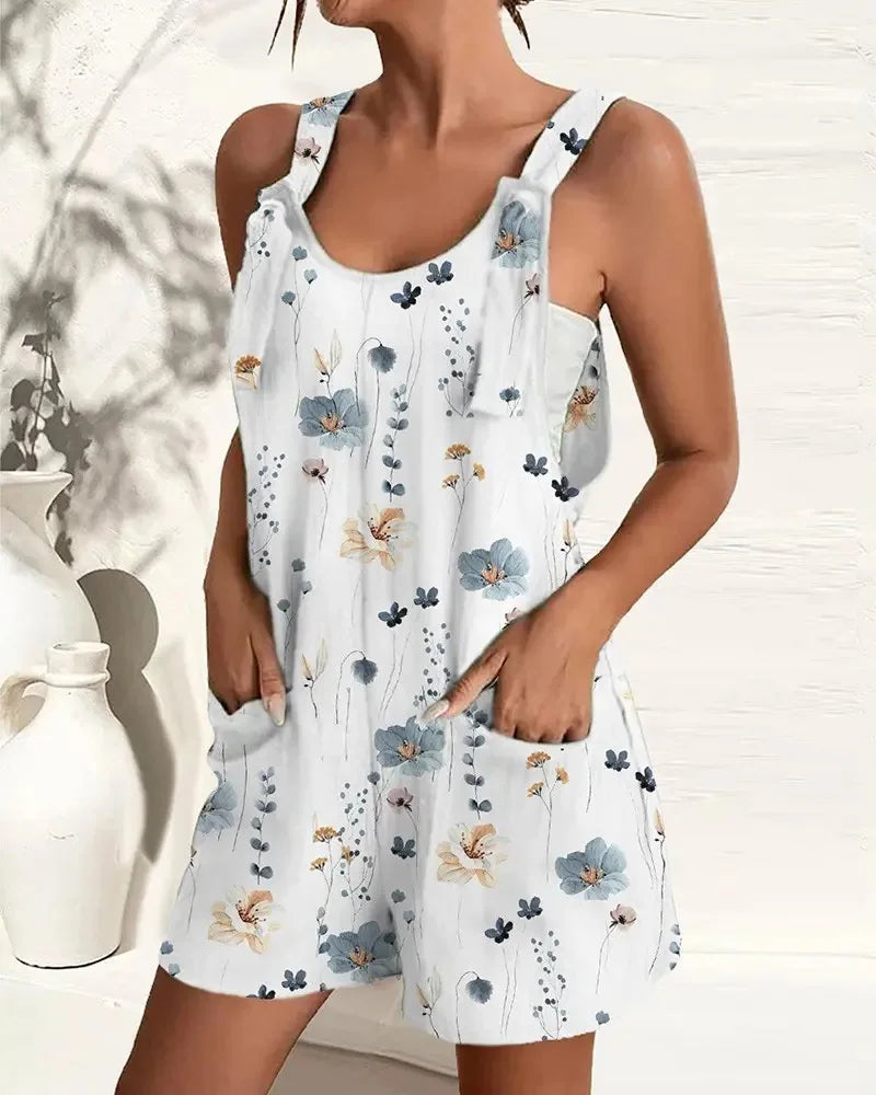 Jumpsuit Sin Mangas Estampado Casual