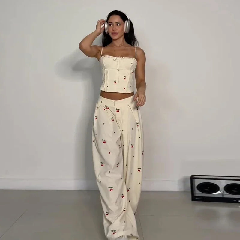 Conjunto Encaje Plisado Estampado