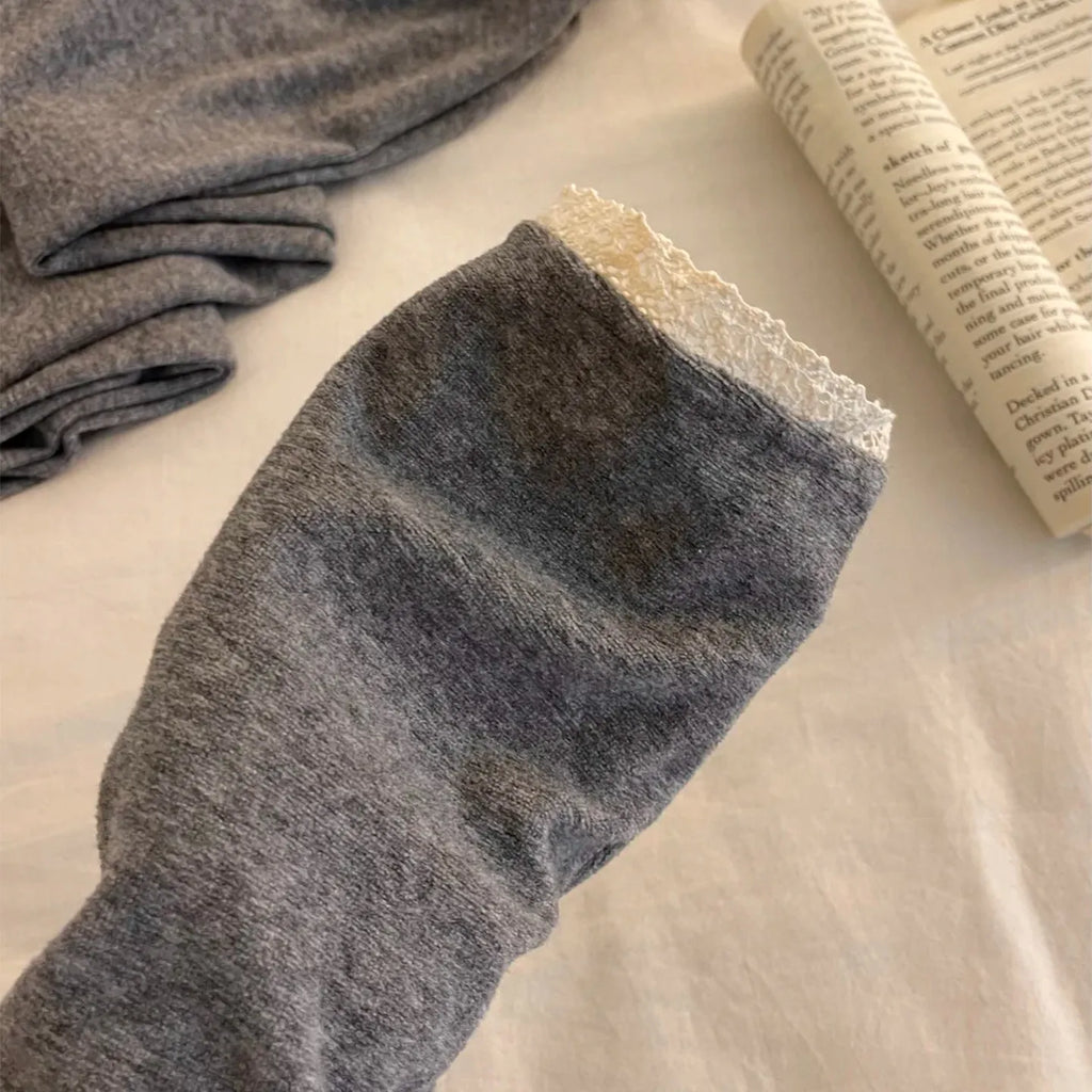 Conjunto Terciopelo Encaje Manga Larga