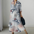 Vestido Cuello V Oversize Manga Larga