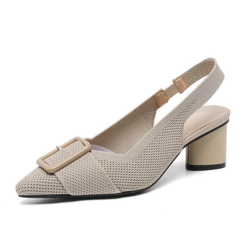 Tacones Tejido Elegante Casual