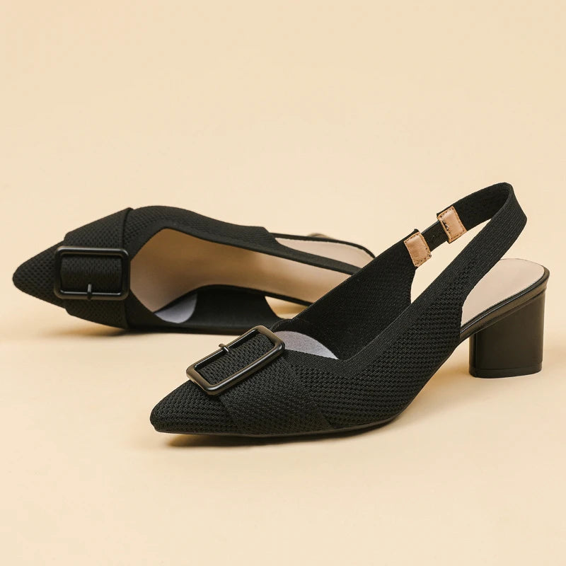 Tacones Tejido Elegante Casual