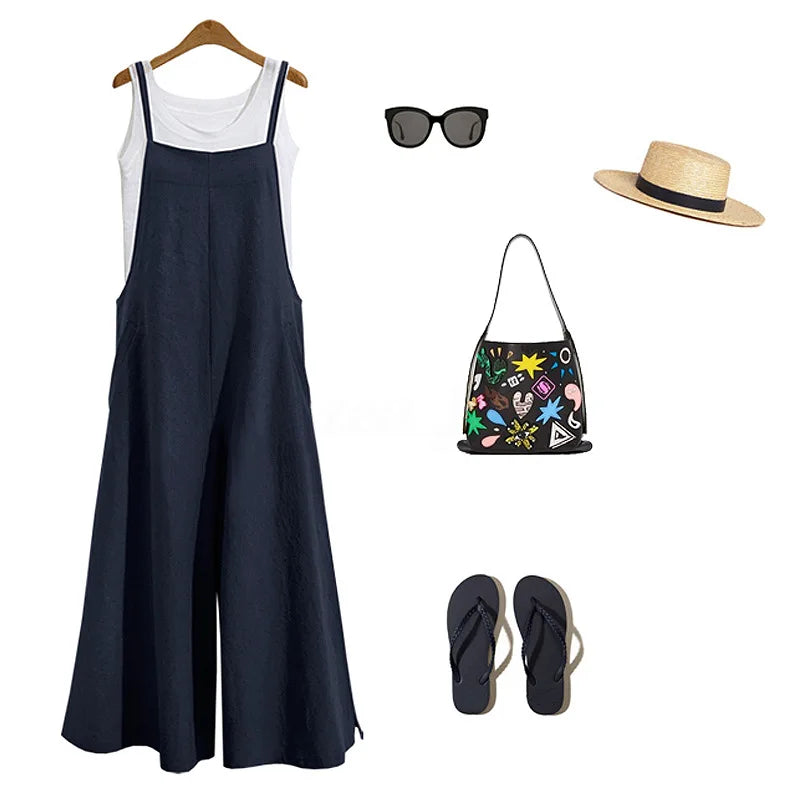 Jumpsuit Lino Pierna Ancha Sin Mangas
