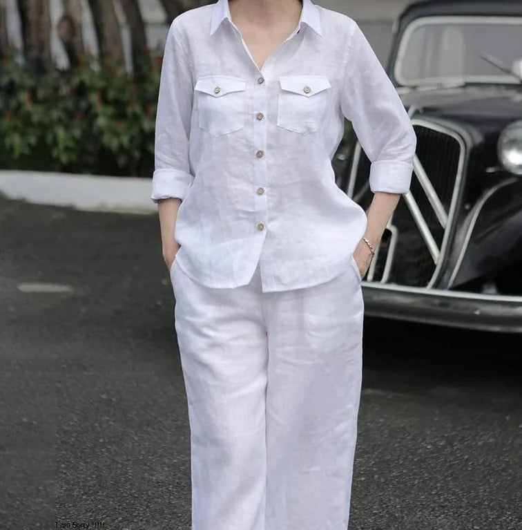 Conjunto Manga Larga Liso Elegante