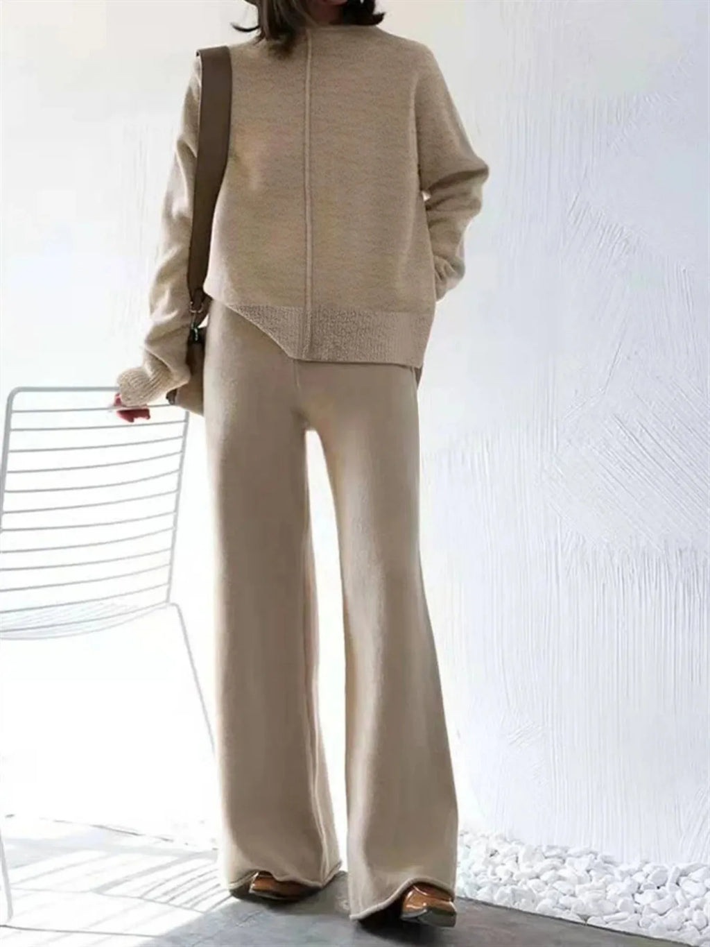 Conjunto Tejido Pierna Ancha Oversize
