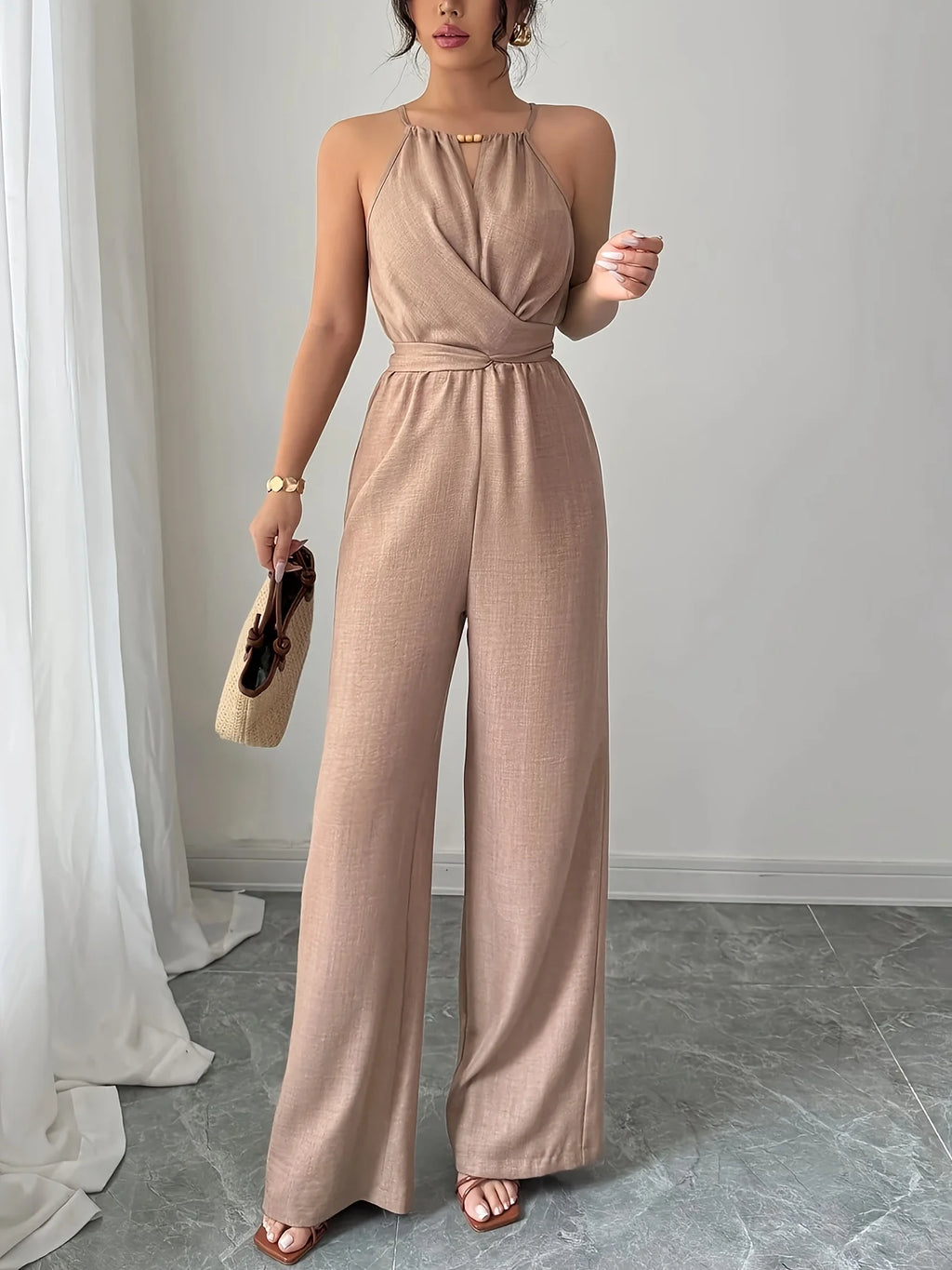Jumpsuit Halter Plisado Casual