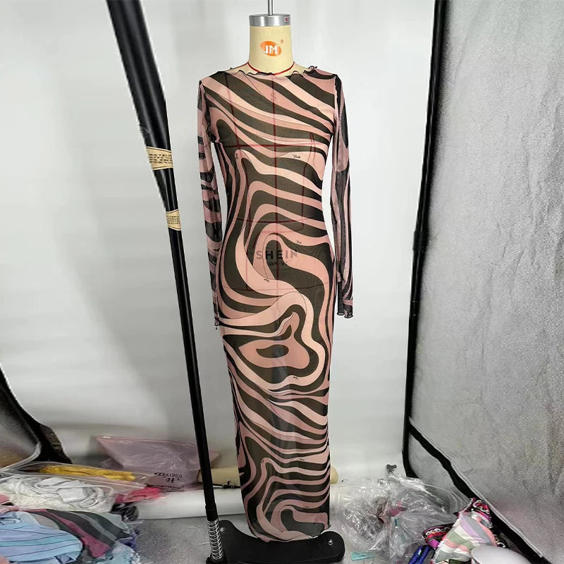 Vestido Malla Entallado Sin Mangas