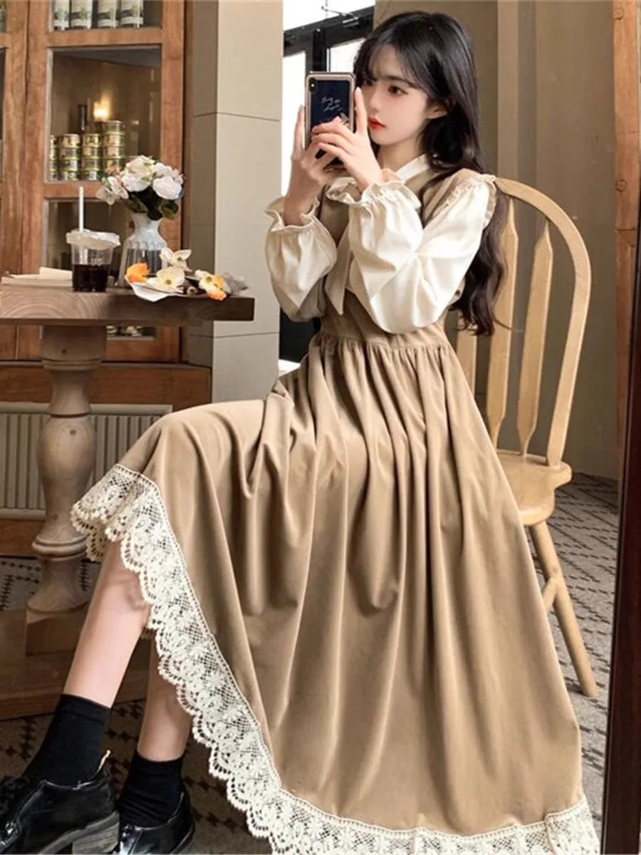 Vestido Terciopelo Manga Larga Elegante