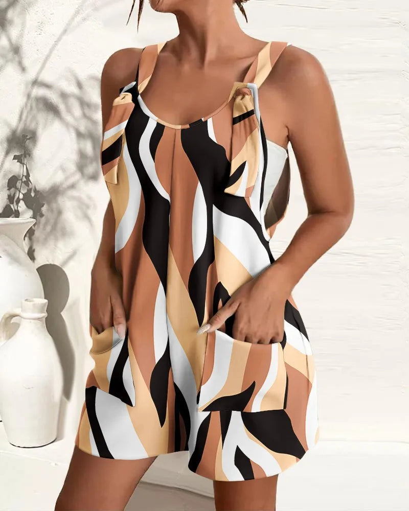 Jumpsuit Sin Mangas Estampado Casual