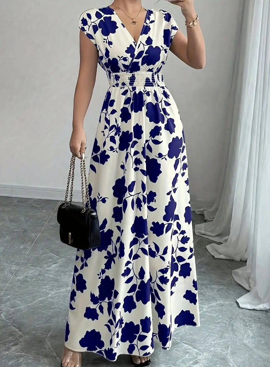 Vestido Encaje Cuello V Floral
