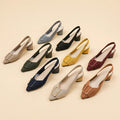 Tacones Tejido Elegante Casual