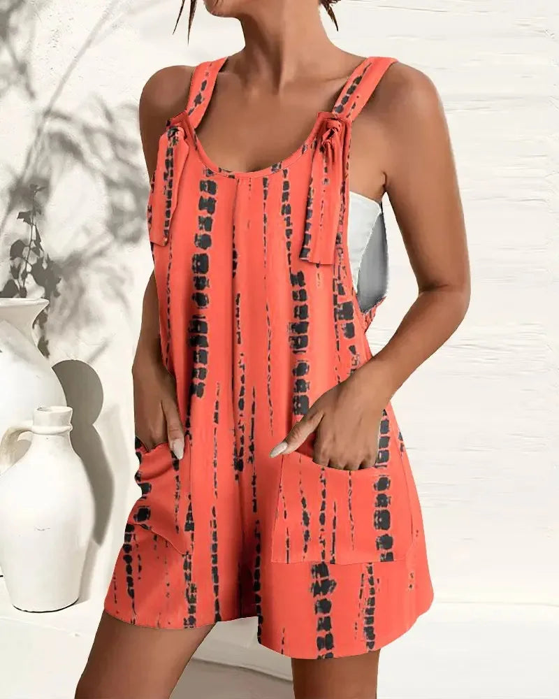 Jumpsuit Sin Mangas Estampado Casual